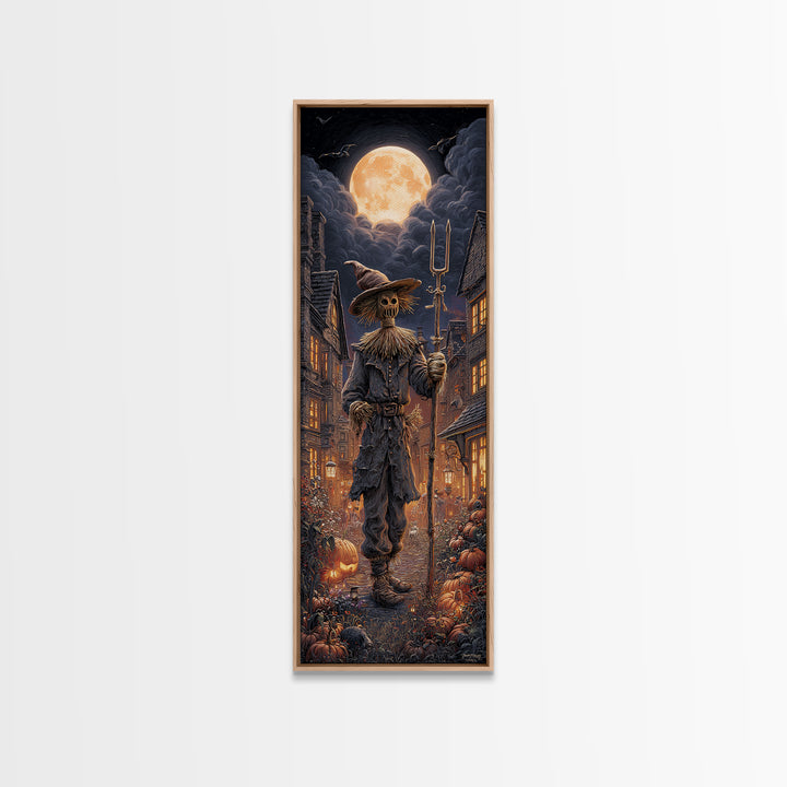The Scarecrow Uprising, Tall Narrow Wall Art, Spooky Home Decor, Canvas Print, Halloween Wall Decor, Gothic Home Decor, Halloween Wall Art