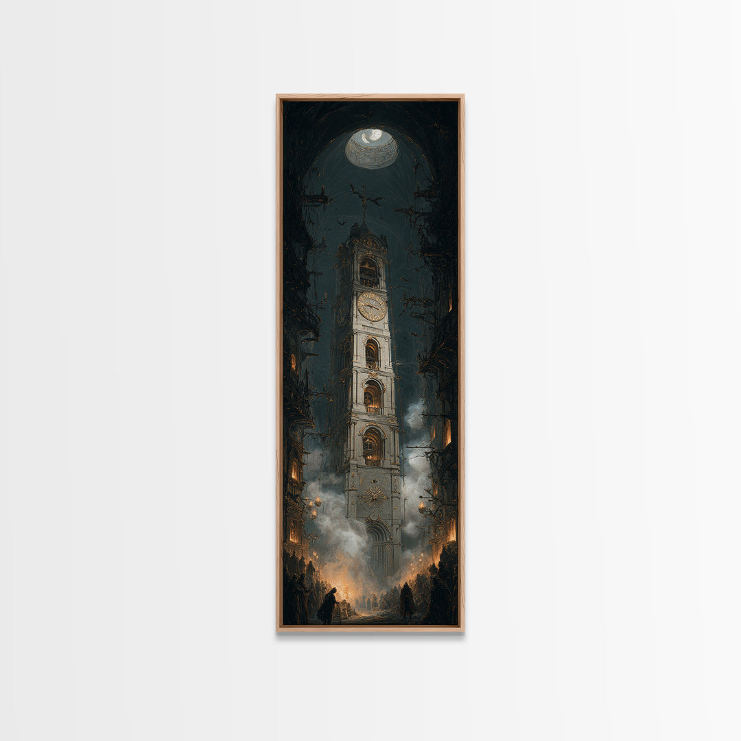 The Thirteenth Bell, Tall Narrow Wall Art, Dark Halloween Decor, Canvas Print, Halloween Wall Decor, Gothic Home Decor, Dark Fantasy Art