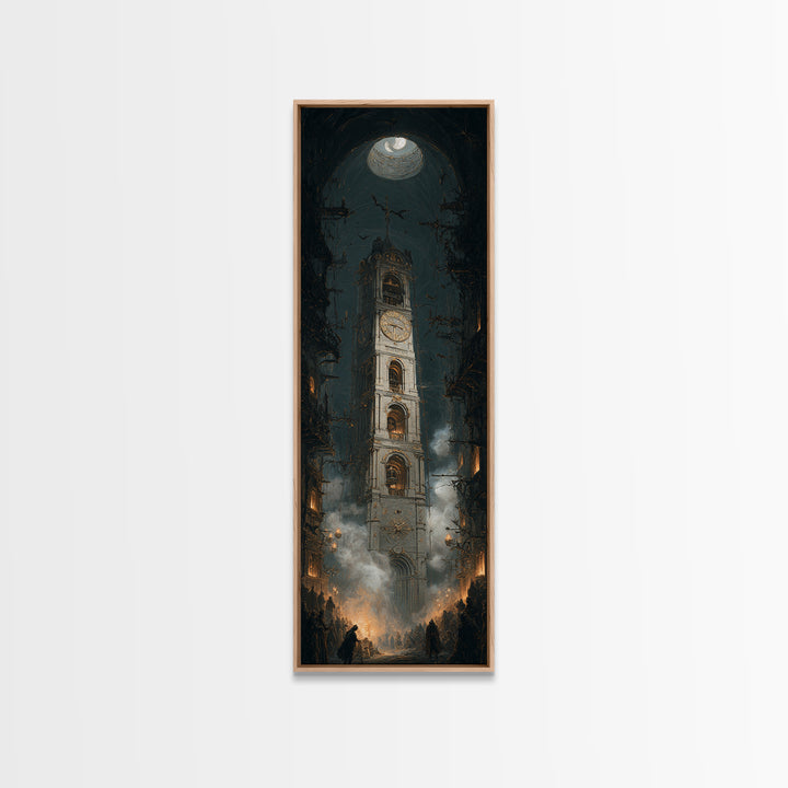 The Thirteenth Bell, Tall Narrow Wall Art, Dark Halloween Decor, Canvas Print, Halloween Wall Decor, Gothic Home Decor, Dark Fantasy Art