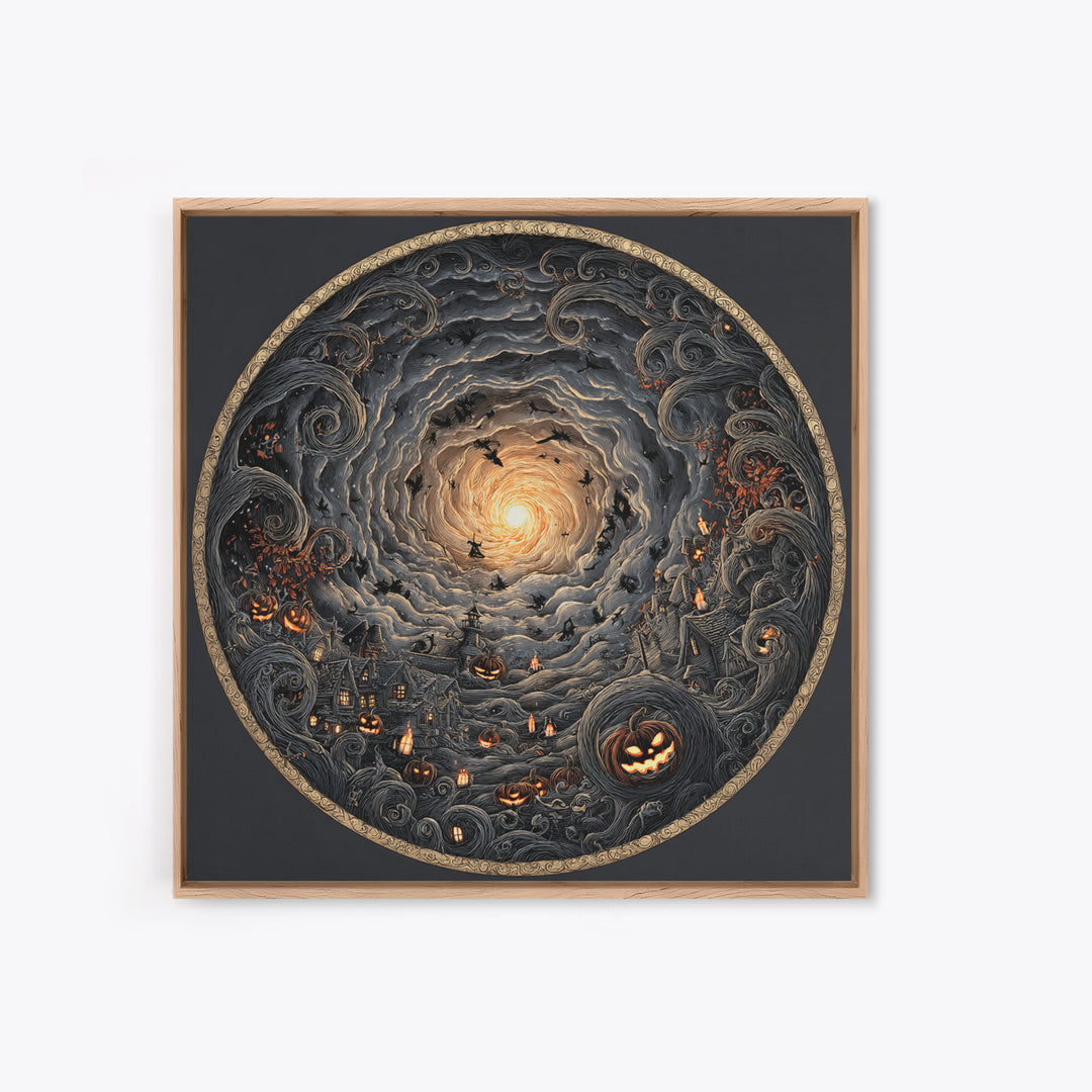 The Halloween Storm, Square Wall Art, Dark Halloween Decor, Canvas Print, Halloween Wall Decor, Gothic Home Decor, Statement Wall Art