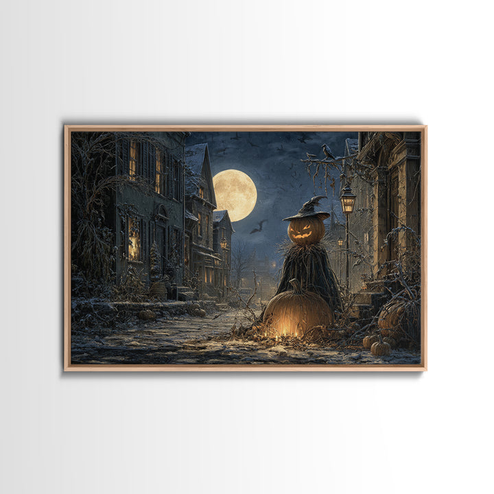 The First Frost Awakening, Landscape Wall Art, Haunted Gothic Art, Framed Canvas Print, Halloween Wall Decor, Gothic Home Decor