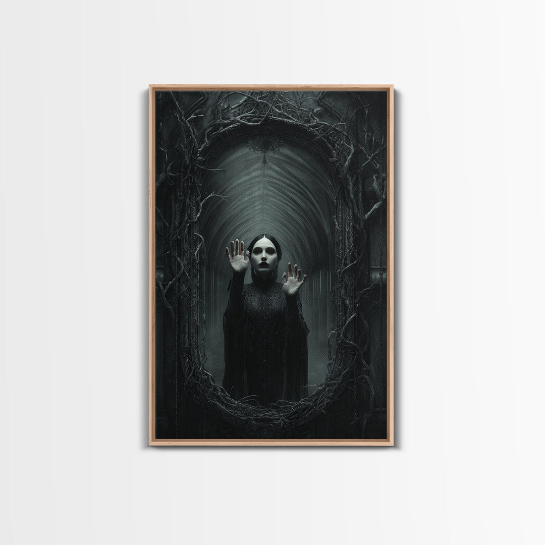 The Cursed Mirror, Vertical Wall Art, Dark Halloween Decor, Canvas Print, Halloween Wall Decor, Gothic Home Decor, Collectible Wall Decor