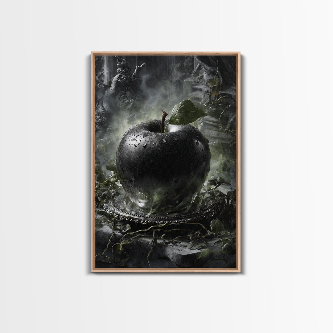 The Poisoned Apple, Vertical Wall Art, Spooky Home Decor, Canvas Print, Halloween Wall Decor, Gothic Home Decor, Spooky Wall Decor