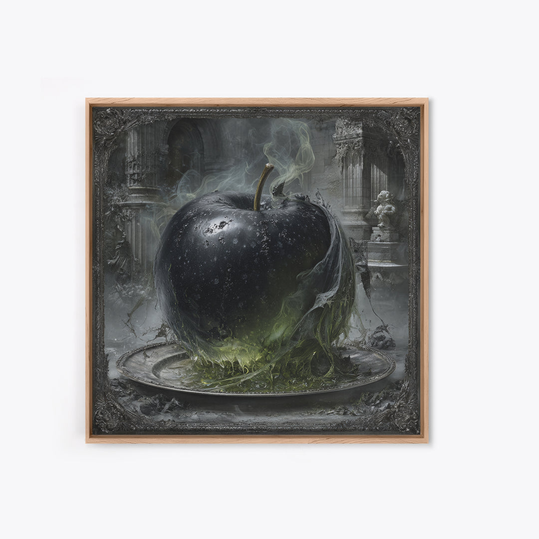 The Poisoned Apple, Square Wall Art, Spooky Home Decor, Canvas Print, Halloween Wall Decor, Gothic Home Decor, Dark Fantasy Art