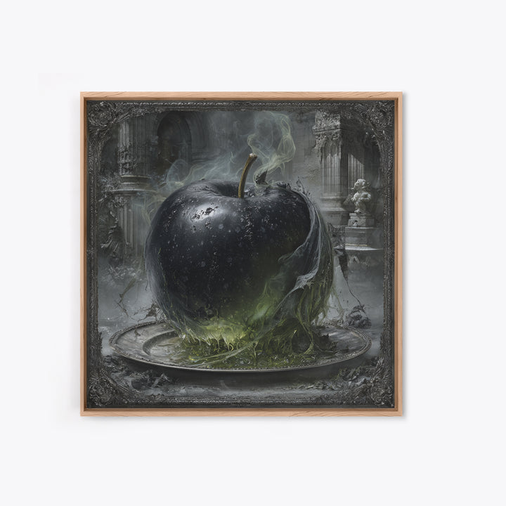 The Poisoned Apple, Square Wall Art, Spooky Home Decor, Canvas Print, Halloween Wall Decor, Gothic Home Decor, Dark Fantasy Art