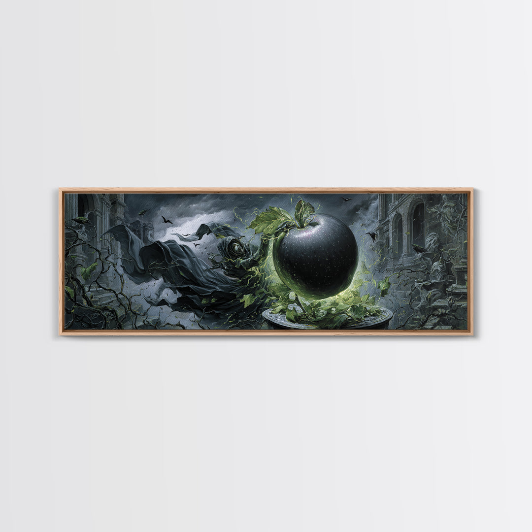 The Poisoned Apple, Extra Wide Wall Art, Dark Fantasy Wall Art, Canvas Print, Halloween Wall Decor, Gothic Home Decor, Statement Wall Art