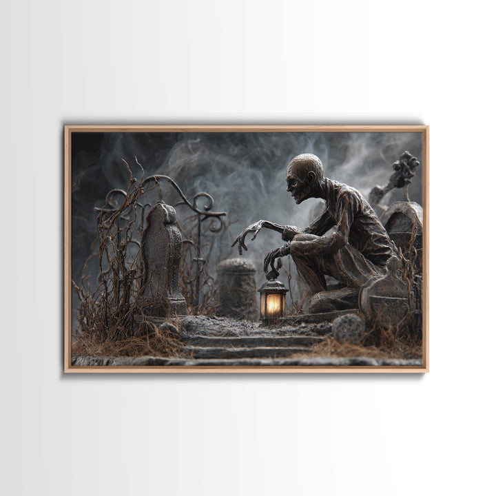 The Black Wax Candle, Landscape Wall Art, Dark Halloween Decor, Canvas Print, Halloween Wall Decor, Gothic Home Decor, Macabre Wall Art