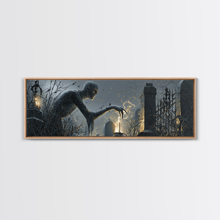 The Black Wax Candle, Extra Wide Wall Art, Dark Fantasy Wall Art, Canvas Print, Halloween Wall Decor, Gothic Home Decor, Statement Wall Art