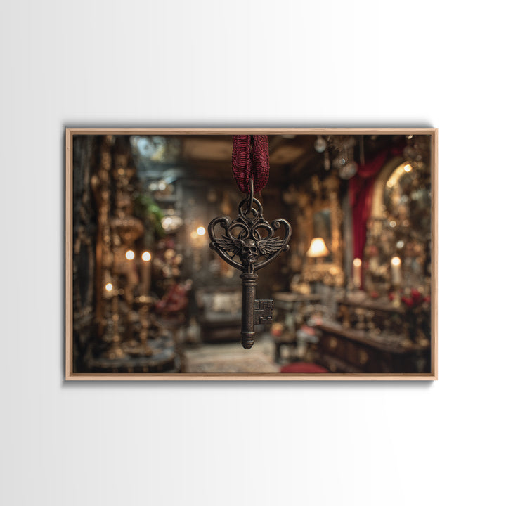 The Coffin Key, Landscape Wall Art, Gothic Horror Wall Art, Framed Canvas Print, Halloween Wall Decor, Gothic Home Decor