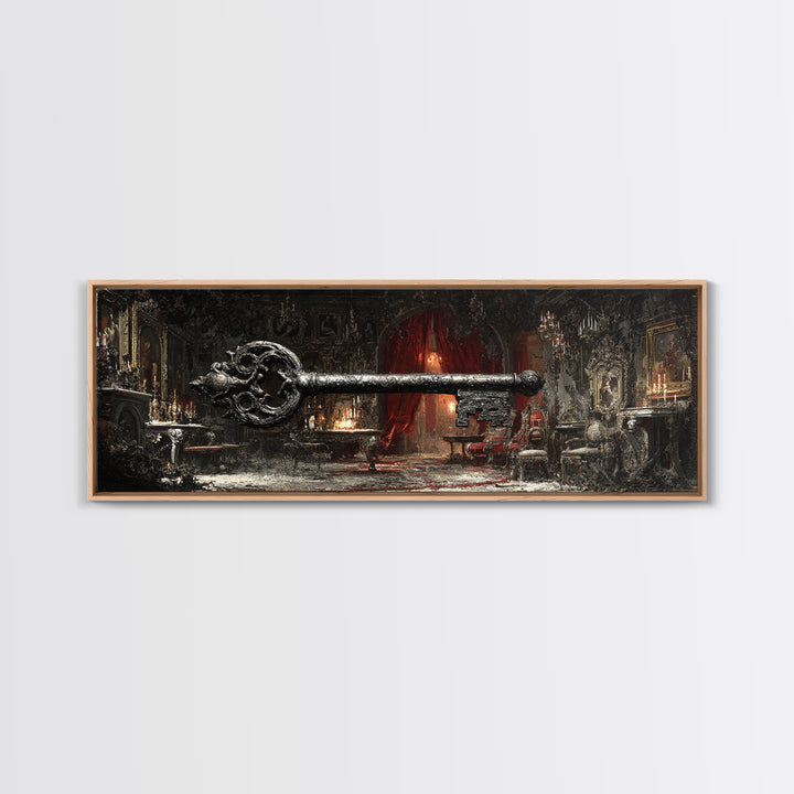 The Coffin Key, Extra Wide Wall Art, Dark Fantasy Wall Art, Canvas Print, Halloween Wall Decor, Gothic Home Decor, Spooky Wall Decor
