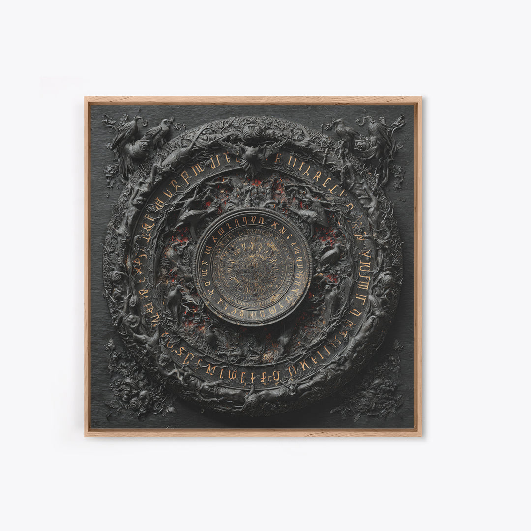 The Antique Spirit Board, Square Wall Art, Dark Fantasy Wall Art, Canvas Print, Halloween Wall Decor, Gothic Home Decor