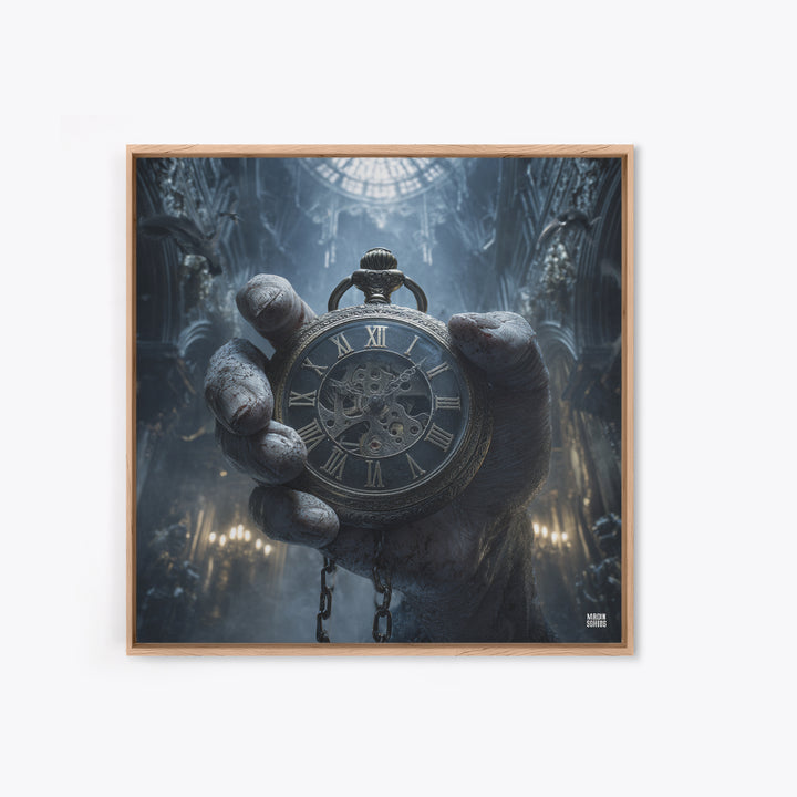 The Cursed Pocket Watch, Square Wall Art, Dark Halloween Decor, Canvas Print, Halloween Wall Decor, Gothic Home Decor