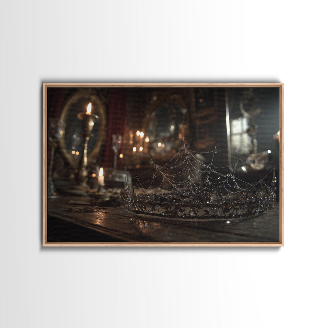 The Spiderweb Crown, Landscape Wall Art, Spooky Home Decor, Canvas Print, Halloween Wall Decor, Gothic Home Decor, Statement Wall Art