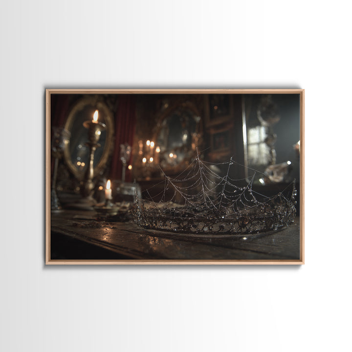 The Spiderweb Crown, Landscape Wall Art, Spooky Home Decor, Canvas Print, Halloween Wall Decor, Gothic Home Decor, Statement Wall Art