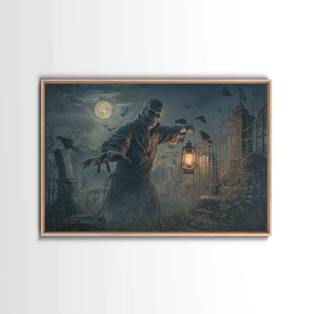 The Haunted Portrait, Landscape Wall Art, Dark Halloween Decor, Canvas Print, Halloween Wall Decor, Gothic Home Decor