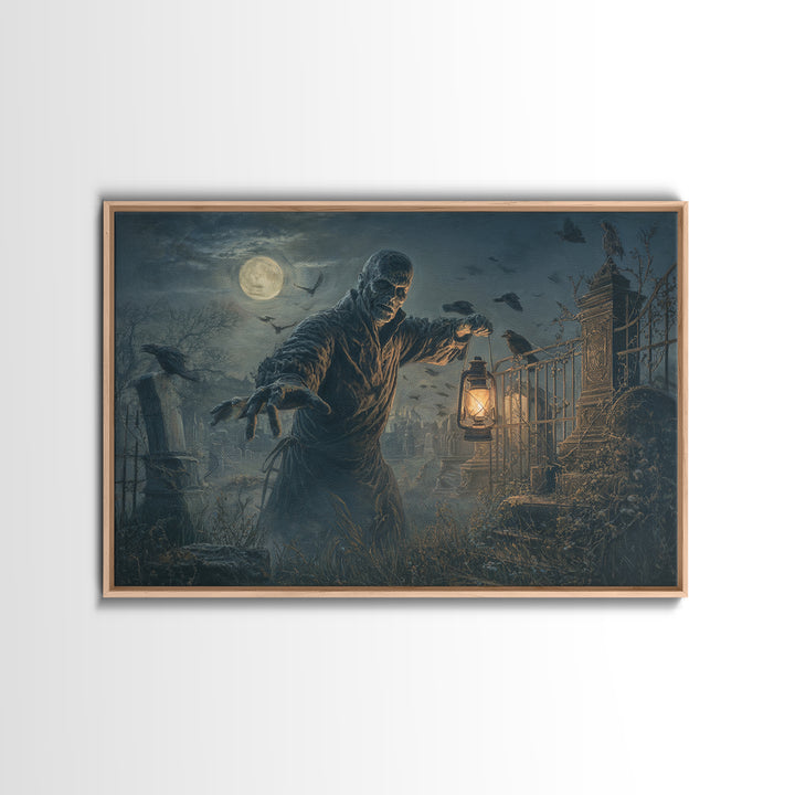 The Haunted Portrait, Landscape Wall Art, Dark Halloween Decor, Canvas Print, Halloween Wall Decor, Gothic Home Decor