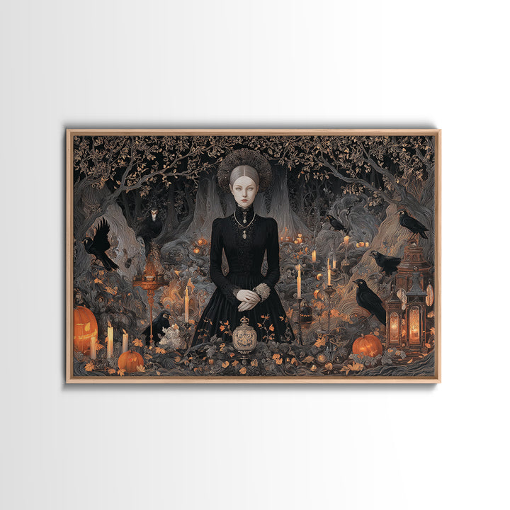 Victorian Mourning Halloween, Landscape Wall Art, Dark Halloween Decor, Canvas Print, Halloween Wall Decor, Gothic Home Decor