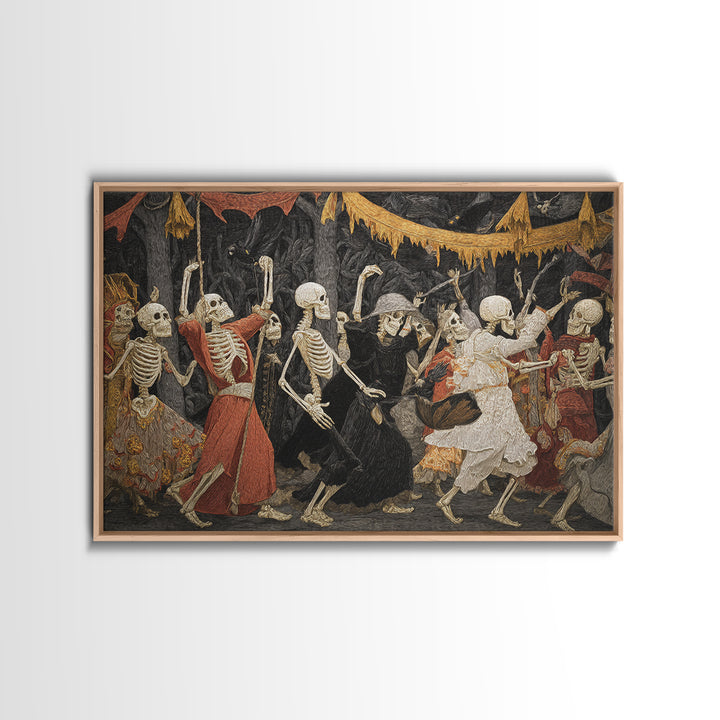 Medieval Danse Macabre, Landscape Wall Art, Dark Halloween Decor, Canvas Print, Halloween Wall Decor, Gothic Home Decor
