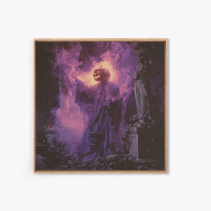 1980s Neon Horror, Square Wall Art, Dark Fantasy Wall Art, Canvas Print, Halloween Wall Decor, Gothic Home Decor, Collectible Wall Decor