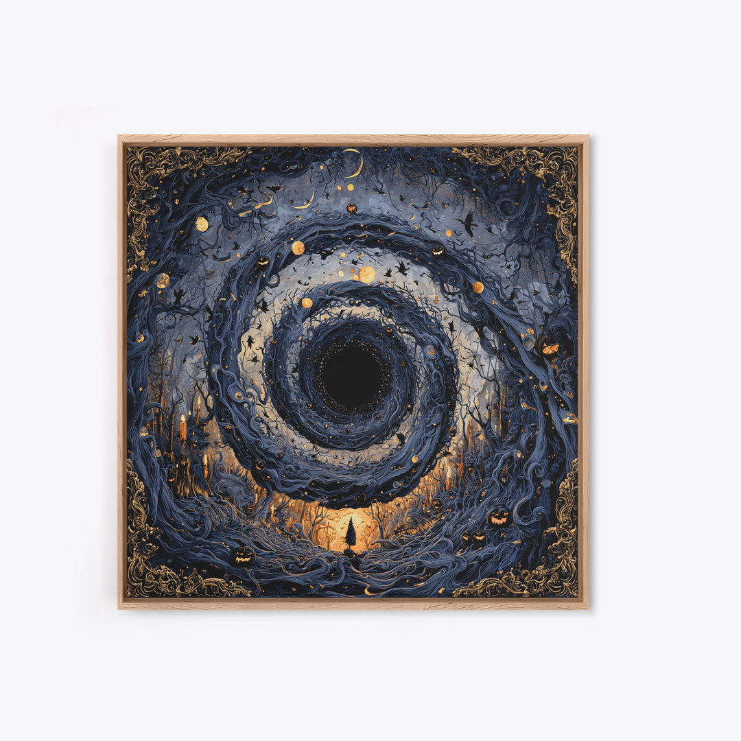Celestial Witchcraft, Square Wall Art, Macabre Wall Art, Framed Canvas Print, Halloween Wall Decor, Gothic Home Decor, Seasonal Home Decor
