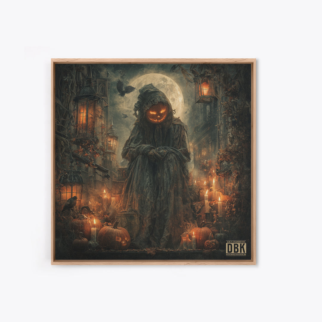 Occult Harvest Festival, Square Wall Art, Macabre Wall Art, Framed Canvas Print, Halloween Wall Decor, Gothic Home Decor, Horror Wall Art