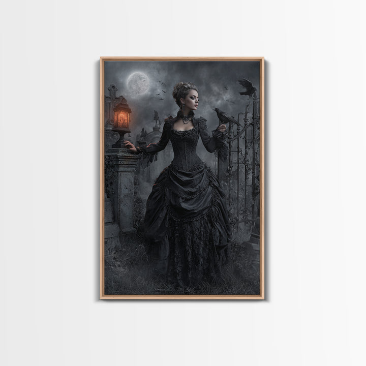 Gothic Romance, Vertical Wall Art, Dark Fantasy Wall Art, Canvas Print, Halloween Wall Decor, Gothic Home Decor, Halloween Decor