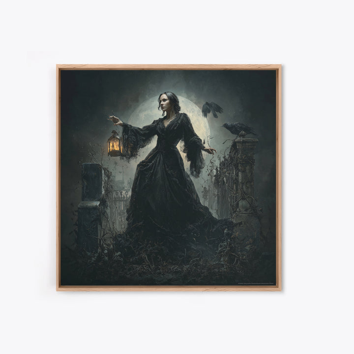 Gothic Romance, Square Wall Art, Macabre Wall Art, Framed Canvas Print, Halloween Wall Decor, Gothic Home Decor, Seasonal Home Decor