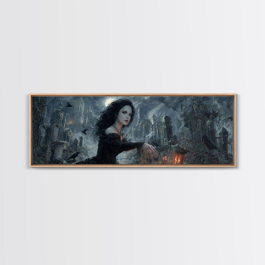Gothic Romance, Extra Wide Wall Art, Dark Halloween Decor, Canvas Print, Halloween Wall Decor, Gothic Home Decor, Collectible Wall Decor