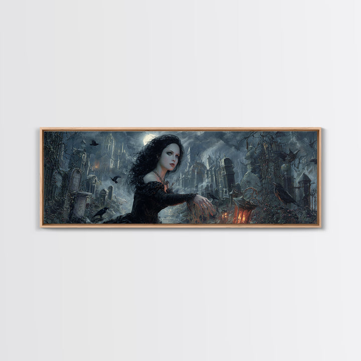 Gothic Romance, Extra Wide Wall Art, Dark Halloween Decor, Canvas Print, Halloween Wall Decor, Gothic Home Decor, Collectible Wall Decor