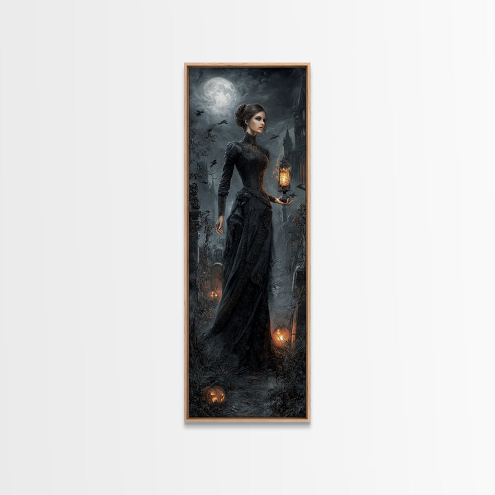 Gothic Romance, Tall Narrow Wall Art, Dark Fantasy Wall Art, Canvas Print, Halloween Wall Decor, Gothic Home Decor, Spooky Wall Decor
