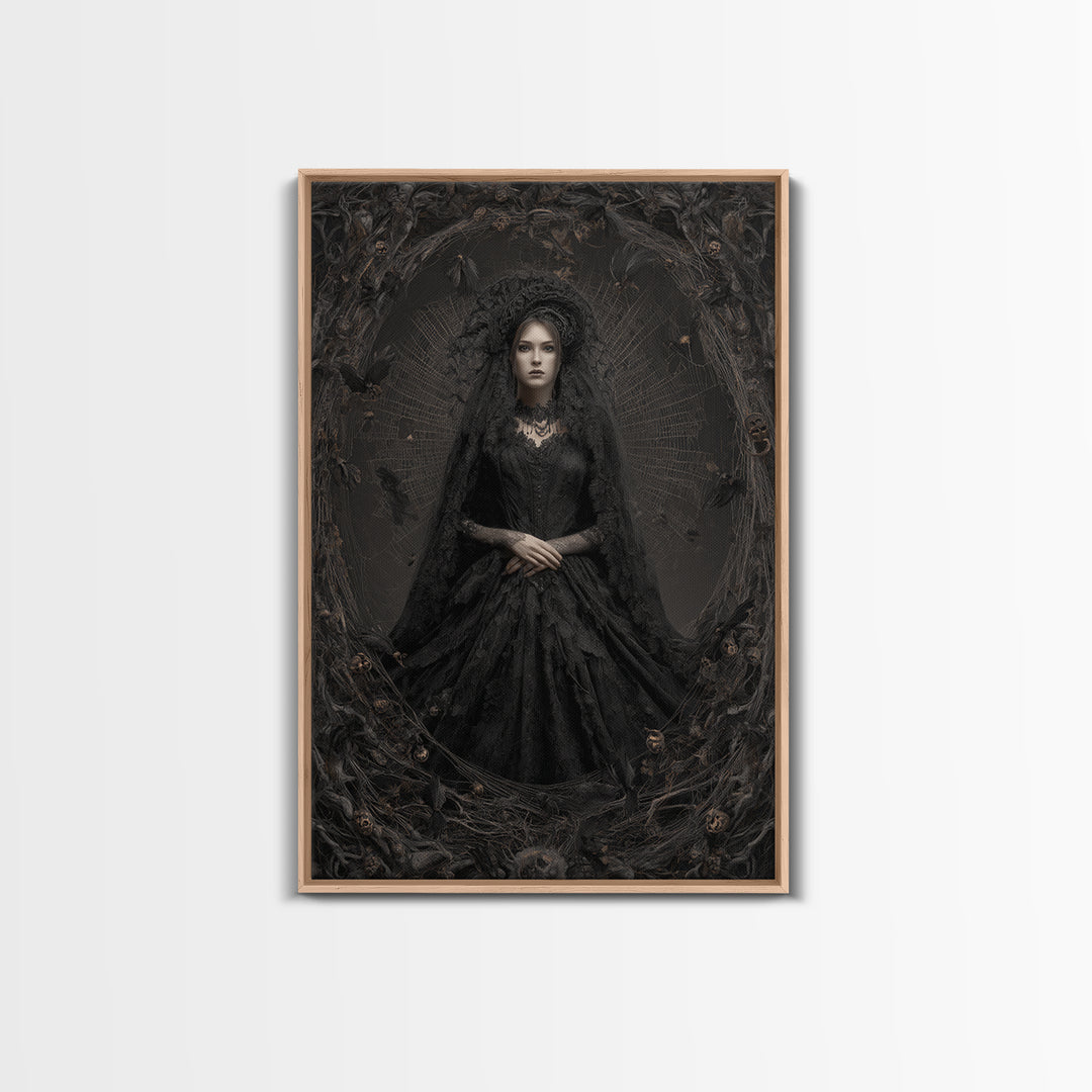 Black Lace And Cobwebs, Vertical Wall Art, Spooky Home Decor, Canvas Print, Halloween Wall Decor, Gothic Home Decor, Halloween Decor