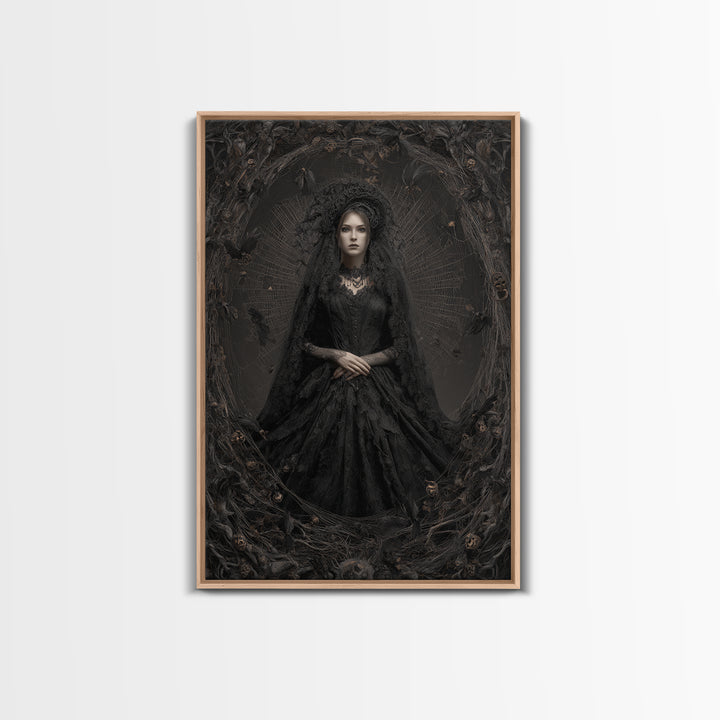 Black Lace And Cobwebs, Vertical Wall Art, Spooky Home Decor, Canvas Print, Halloween Wall Decor, Gothic Home Decor, Halloween Decor