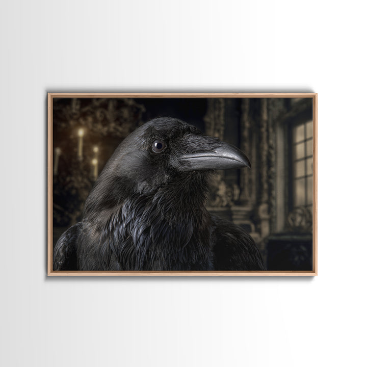 Ravens And Ruins, Landscape Wall Art, Gothic Horror Wall Art, Framed Canvas Print, Halloween Wall Decor, Gothic Home Decor