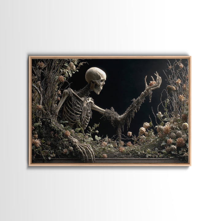 Skeletal Botanicals, Landscape Wall Art, Dark Fantasy Wall Art, Canvas Print, Halloween Wall Decor, Gothic Home Decor, Spooky Wall Decor