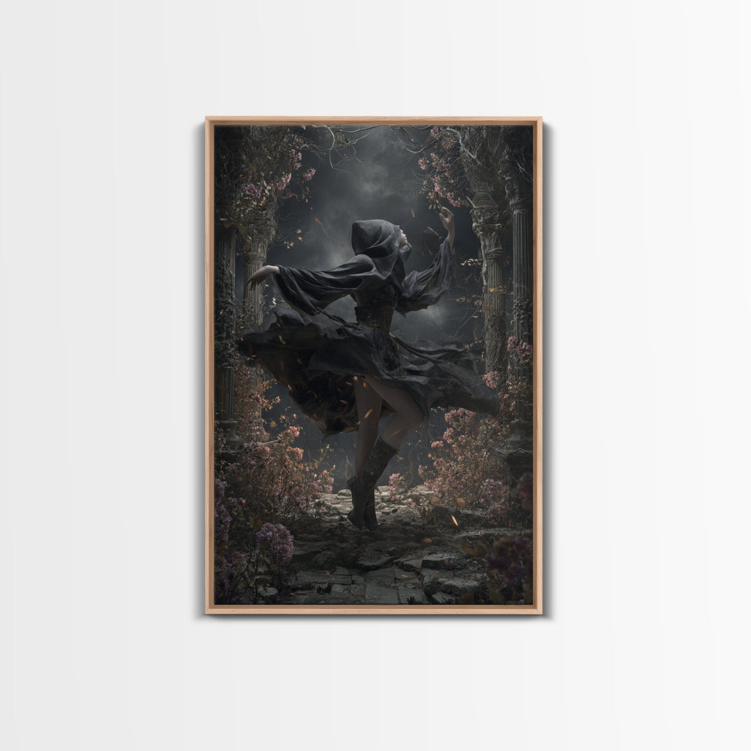 The Poison Garden, Vertical Wall Art, Haunted Gothic Art, Framed Canvas Print, Halloween Wall Decor, Gothic Home Decor, Halloween Wall Art
