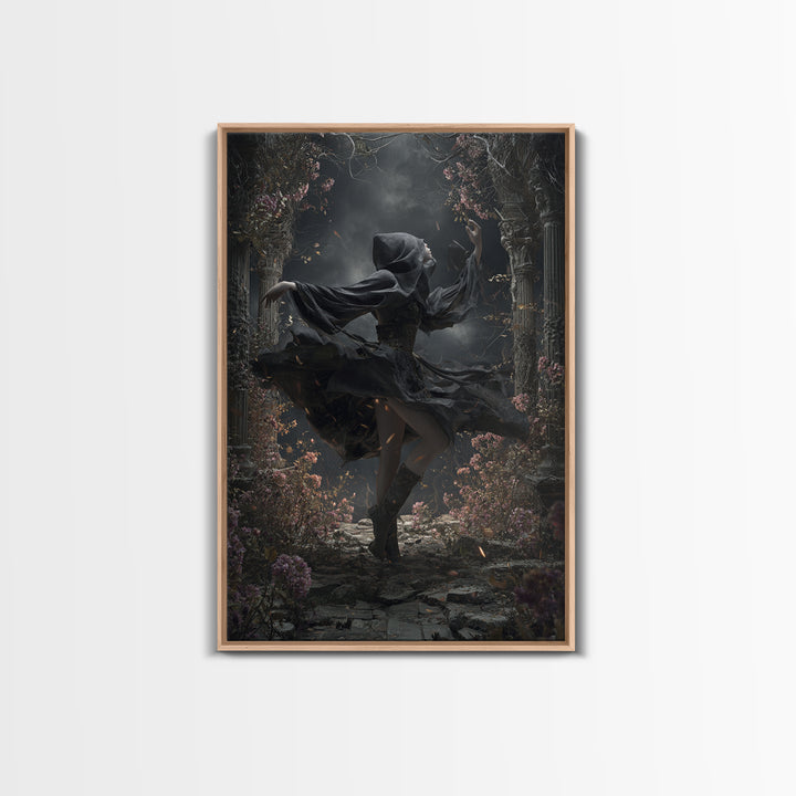 The Poison Garden, Vertical Wall Art, Haunted Gothic Art, Framed Canvas Print, Halloween Wall Decor, Gothic Home Decor, Halloween Wall Art
