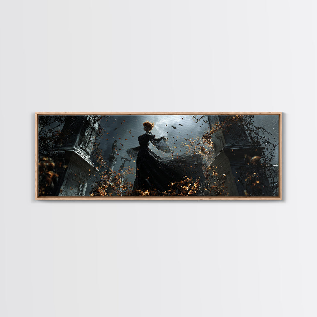 The Poison Garden, Extra Wide Wall Art, Spooky Home Decor, Canvas Print, Halloween Wall Decor, Gothic Home Decor, Dark Fantasy Art