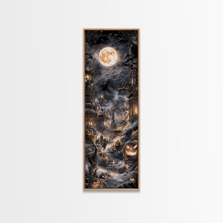 Frozen Halloween, Tall Narrow Wall Art, Spooky Home Decor, Canvas Print, Halloween Wall Decor, Gothic Home Decor, Halloween Wall Art