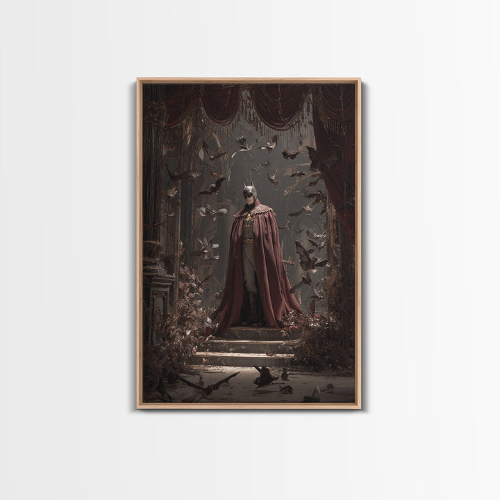 The Bat Prince, Vertical Wall Art, Dark Halloween Decor, Canvas Print, Halloween Wall Decor, Gothic Home Decor, Spooky Wall Decor