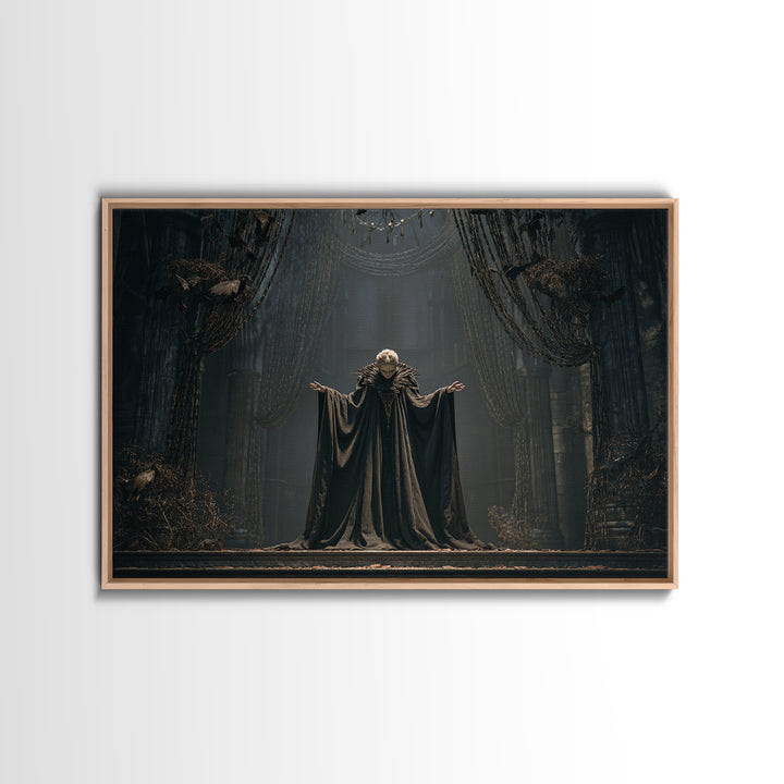 The Bat Prince, Landscape Wall Art, Gothic Horror Wall Art, Framed Canvas Print, Halloween Wall Decor, Gothic Home Decor, Halloween Decor