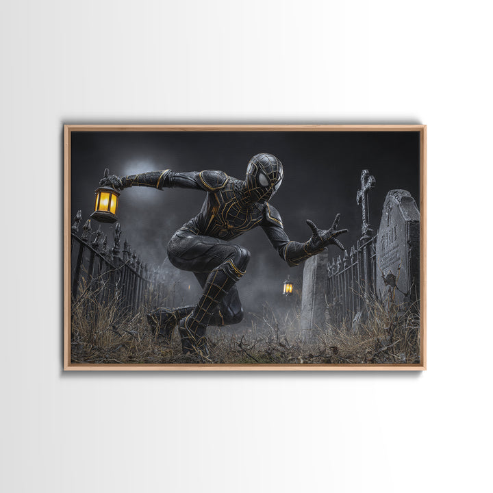 The Spider Knight, Landscape Wall Art, Haunted Gothic Art, Framed Canvas Print, Halloween Wall Decor, Gothic Home Decor, Horror Wall Art