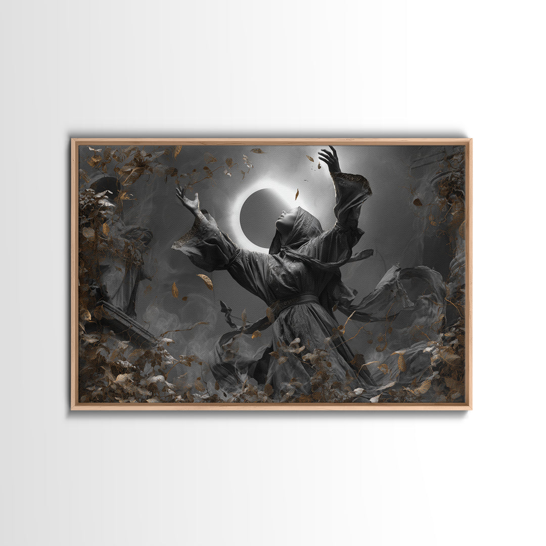 The Moon Priestess, Landscape Wall Art, Dark Fantasy Wall Art, Canvas Print, Halloween Wall Decor, Gothic Home Decor, Macabre Wall Art