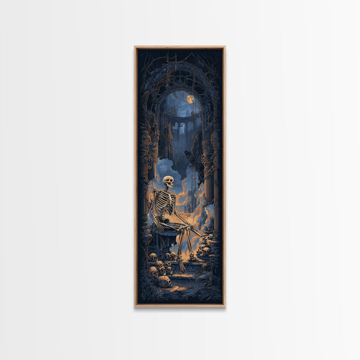 The Bone Sculptor, Tall Narrow Wall Art, Dark Fantasy Wall Art, Canvas Print, Halloween Wall Decor, Gothic Home Decor, Halloween Decor