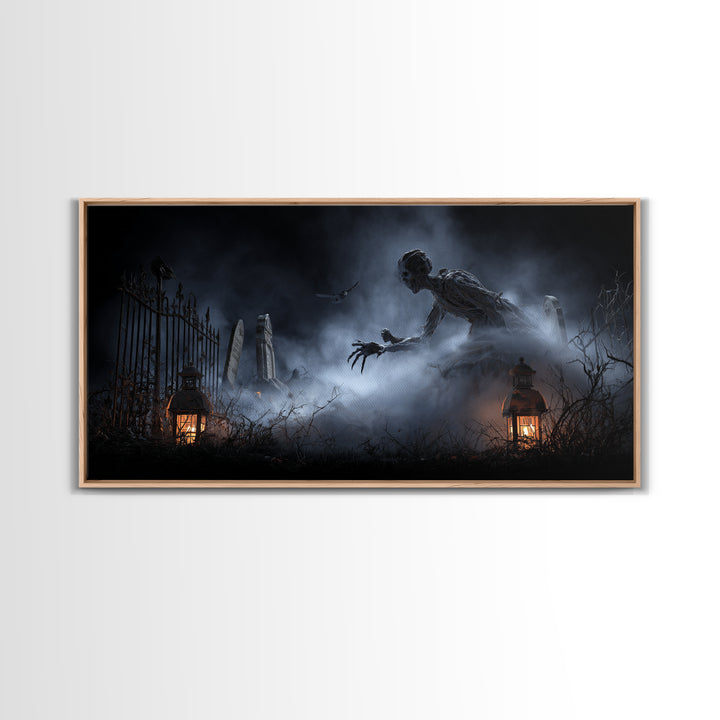 The Dream Eater, Wide Panoramic Art, Macabre Wall Art, Framed Canvas Print, Halloween Wall Decor, Gothic Home Decor, Statement Wall Art