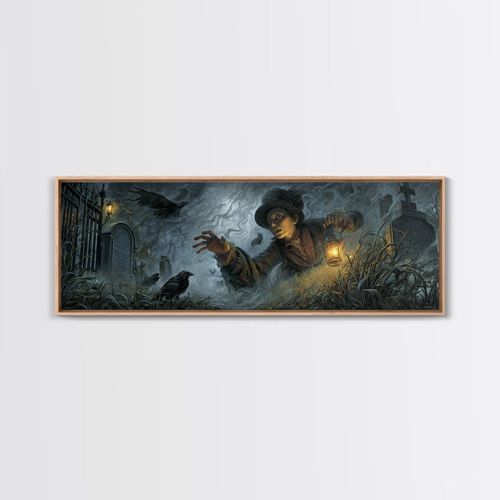The Dream Eater, Extra Wide Wall Art, Gothic Horror Wall Art, Framed Canvas Print, Halloween Wall Decor, Gothic Home Decor