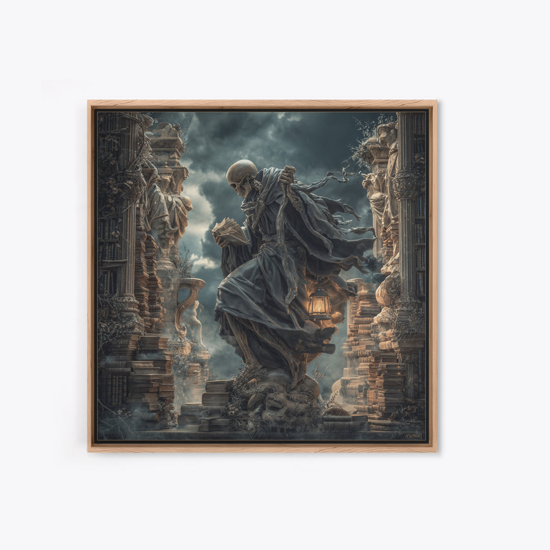 The Crypt Librarian, Square Wall Art, Dark Halloween Decor, Canvas Print, Halloween Wall Decor, Gothic Home Decor, Spooky Wall Decor
