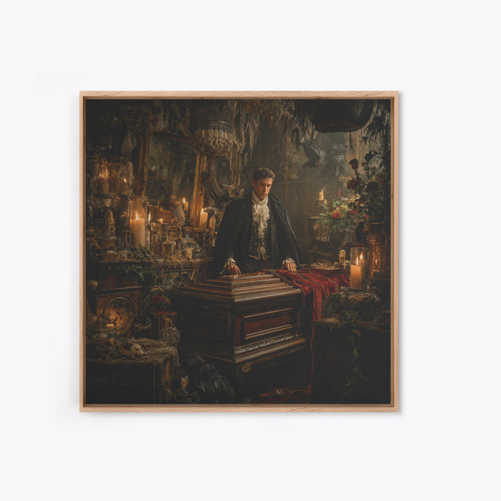 The Royal Coffin Maker, Square Wall Art, Spooky Home Decor, Canvas Print, Halloween Wall Decor, Gothic Home Decor, Seasonal Home Decor