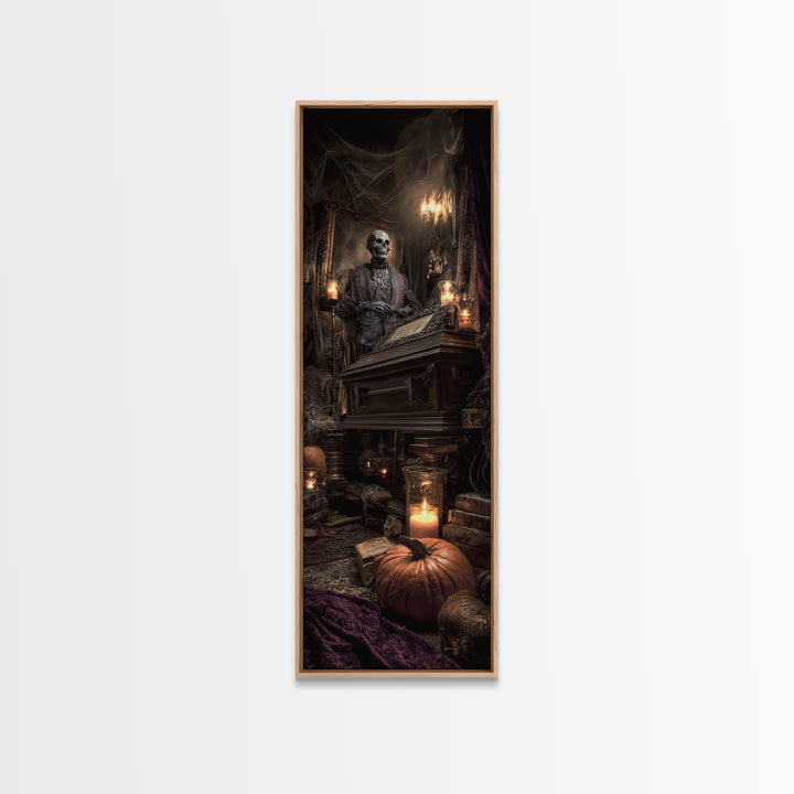 The Royal Coffin Maker, Tall Narrow Wall Art, Spooky Home Decor, Canvas Print, Halloween Wall Decor, Gothic Home Decor, Spooky Wall Decor