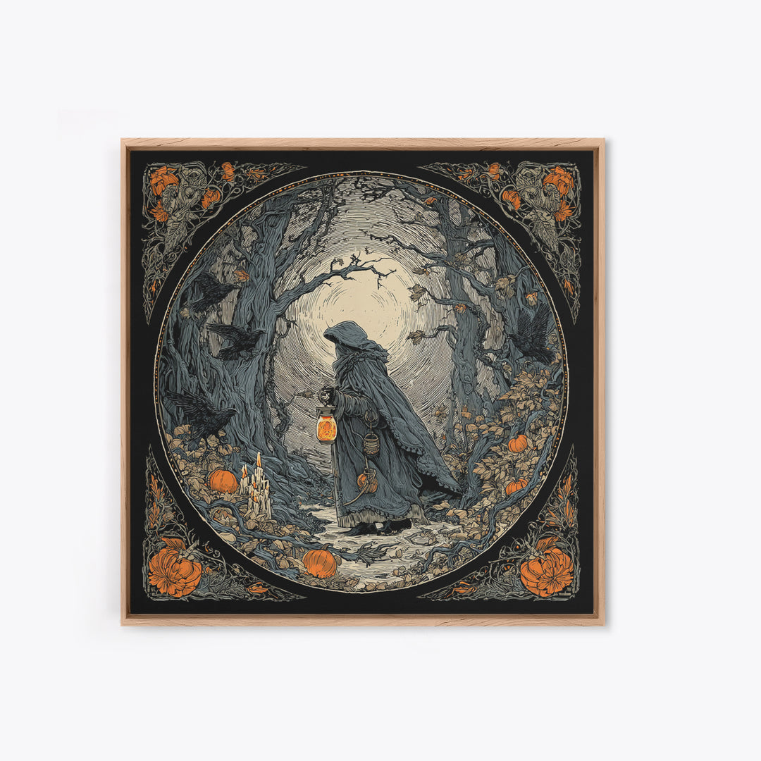 The Soul Collector, Square Wall Art, Macabre Wall Art, Framed Canvas Print, Halloween Wall Decor, Gothic Home Decor, Statement Wall Art