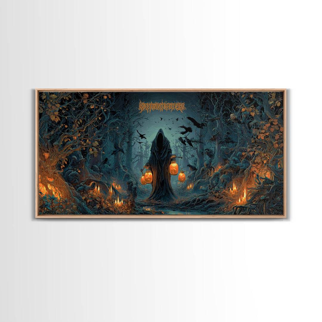 The Soul Collector, Wide Panoramic Art, Dark Fantasy Wall Art, Canvas Print, Halloween Wall Decor, Gothic Home Decor, Spooky Wall Decor